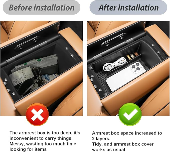 SKTU for 2025 2026 Genesis GV80 Accessories Center Console Organizer for 2025 2026 Genesis GV80 Console Tray 2025 2026 GV80 Middle Console Organizer with Coin Holder