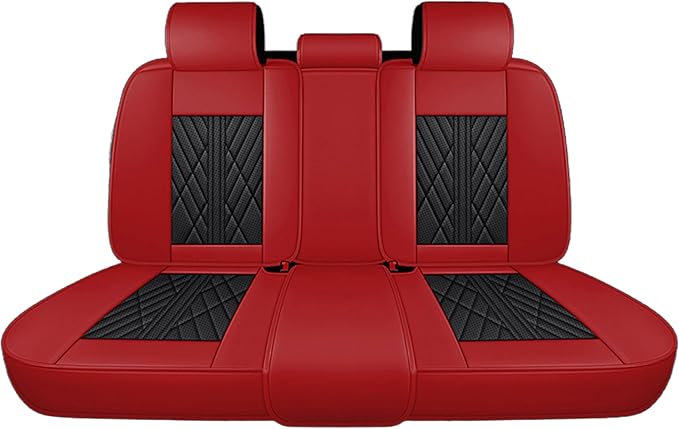 Premium Nappa Leatherette Car Seat Cover Set Custom Fit for Honda CR-V CRV 2000-2023 2024 2025 2026 Water-Proof Breathable Faux Leather Seat Cushion Protectors (Full Set 5 Seats,Black Red)