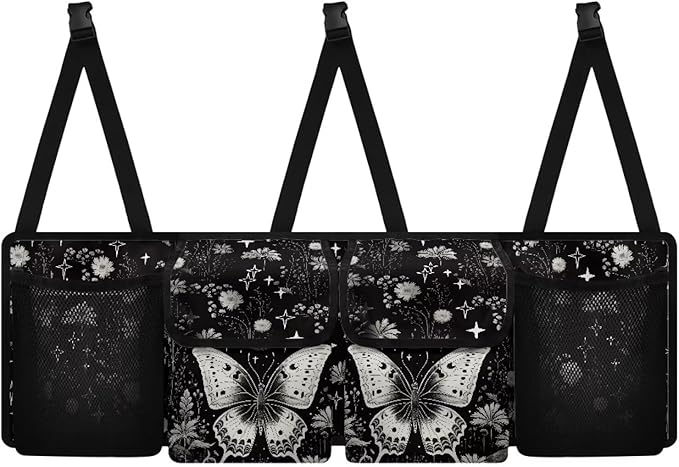 Stars Butterfly Trunk Hanging Storage Bag Floral Flowers Car Storage Organizer for SUVs & Sedans Trunk Organizer Car Women