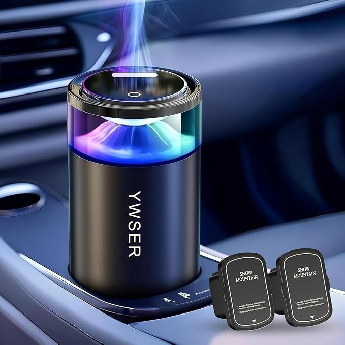 Smart Car Air Freshener, Enlarged Spray Nozzle, Car Air Freshener Diffuser Pro, Auto On/Off, Adjustable Modes, 8 Ambient Lights, Long-lasting Premium Scents (Grapefruit)