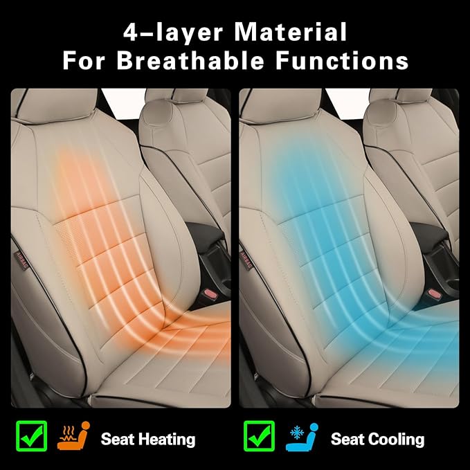 EKR Rav4 Seat Covers Custom Fit for Toyota Rav4 (Hybrid) Woodland/Limited 2026, Leather Car Seat Cover Full Set for SUV,Faux Leather(Beige)
