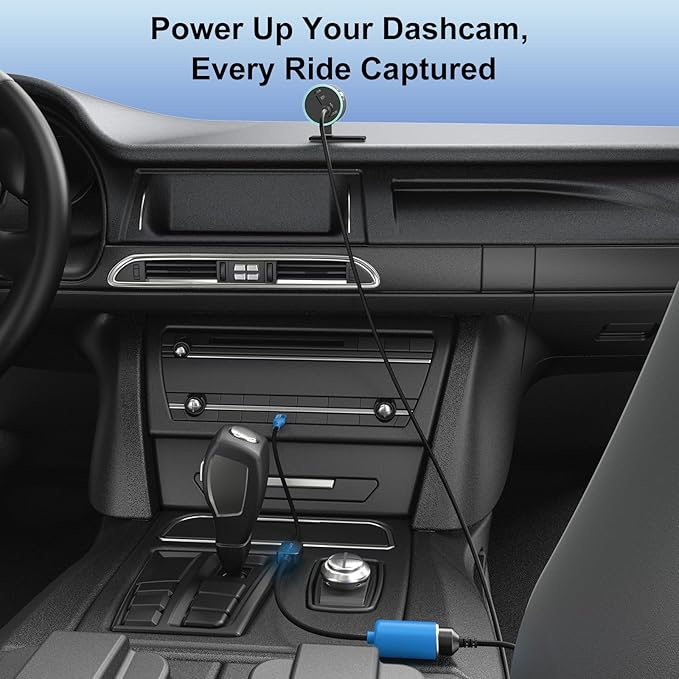 J&D USB C Male to 12V Car Cigarette Lighter Socket Female Converter Cable, 12V 18W Power Cable for Dash Cam, GPS, Car LED Light Strips, Blue, 5 ft