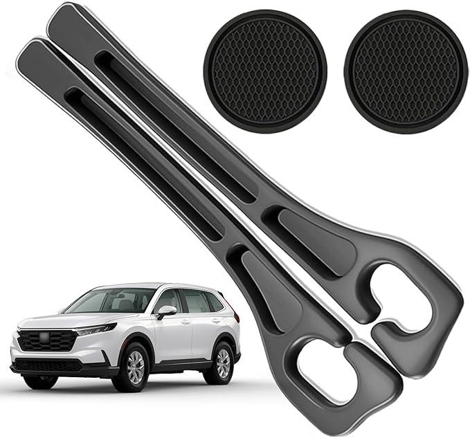 Car Seat Gap Filler Compatible with Honda CR-V CRV Accessories Seat Gap Plug Blocker with Storage Slot Organizer Non-Slip Car Cup Holder Coaster 2Pcs Black