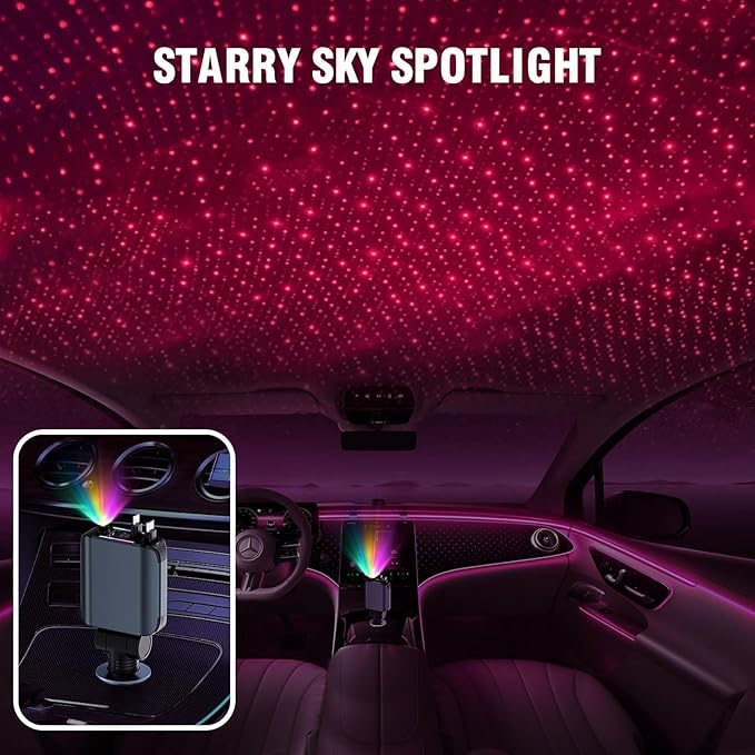 Retractable Car Charger with Starlight, 4 in 1 [120W] USB C for iPhone and Android Car Charger Fast Charging, Compatible with iPhone 16/15/14/13/12/11, Valentines Gifts for Women Men (Dark Grey)