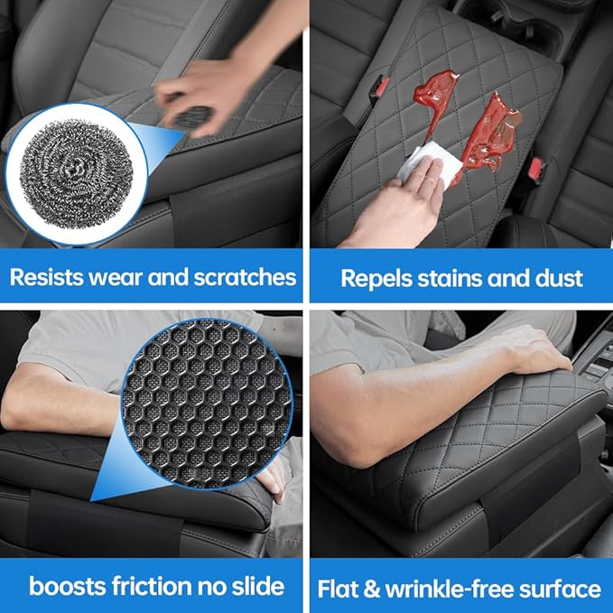 CRV Center Console Cover/Pad Fit 2023 2024 2025 2026,Faux Leather Honda CRV Armrest mat,Posture Improving Support Cushion,Protector Middle Console,Waterproof, Wear-Resistant,Flame-Retardant