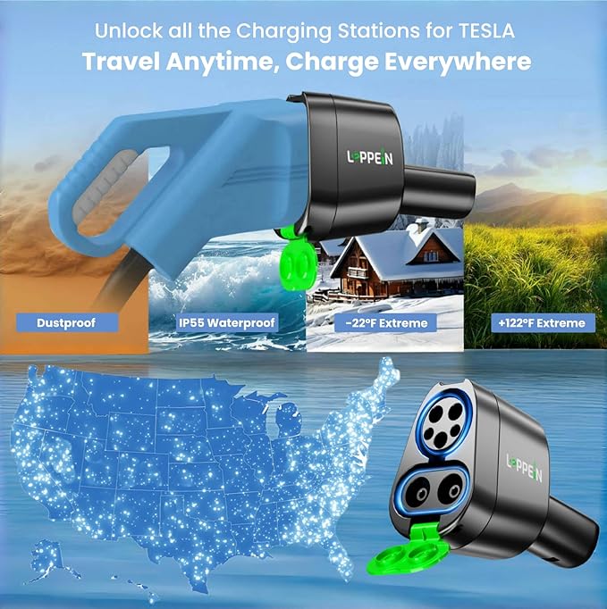 CCS & J1772 to Tesla Adapter for Model 3/S/X/Y/Cybertrunk,AC+ DC 2 in 1 Adapter to Tesla NACS Battery Charger Accessories, Fast Charging for Level 1 2 3 Charging Station with CCS1 & J1772 Plug