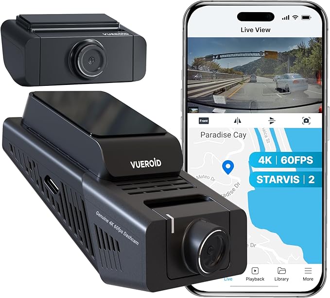 S1 4K Infinite 2 Channel Dash Cam Front and Rear Car Camera, 4K, 2.5K Dash Camera for Cars, STARVIS 2, Night Vision, 24/7 Parking Mode, 5G WiFi GPS, Car Surveillance Camera