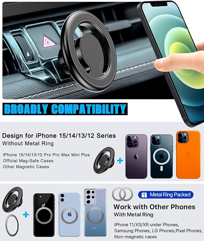 Phone Mount for Mag-Safe, Car Stand Holder, Only for (Toyota RAV4 2019 to 2024 Premium XLE, Adventure, TRD Off-Road, Limited, Hybrid XSE), Must with Adjustment Wheel, Otherwise Not Fit