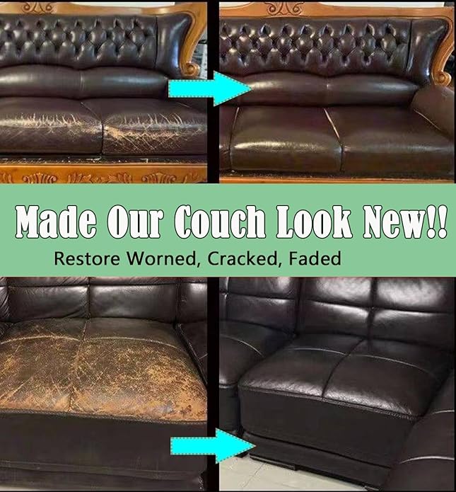Leather Recoloring Balm, Leather & Vinyl Color Restorer Conditioner – Repairs Faded & Scratched Leather Color