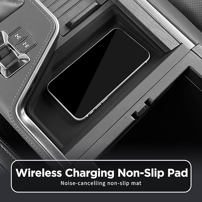smabee Center Console Wireless Charging Protective Mat for 2024 2025 2026 Lexus GX 550 GX550 Accessories Silicone Protection Pad Center Console Liner Interior Black