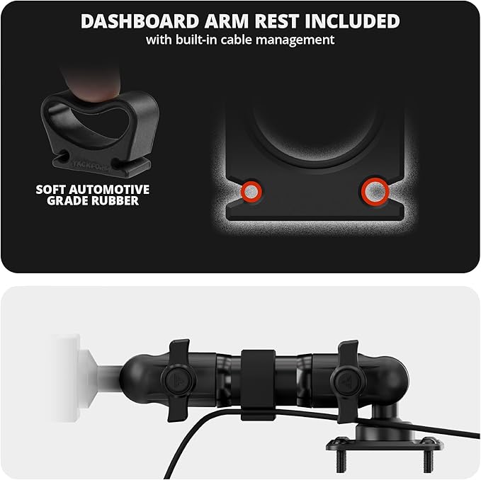 Tackform All Metal Dash Mount Magnetic Phone Holder - Compatible with MagSafe, 2024-2025 Jeep Wrangler JL, 4xe, & Gladiator JT | Carbon Fiber Arm | Compatible with iPhone, Galaxy, More | Black