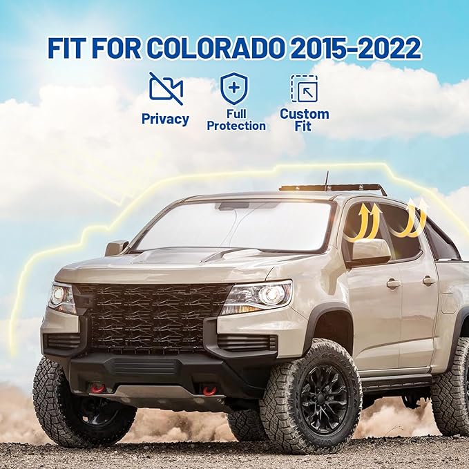 Car Window Shades Intended for Chevrolet Colorado 2015-2022, Privacy Window Covers 6PCS for Side, Rear & Windshield, Car Shield Sunshade for Privacy Protection, Heat Blocking, Camping and Parking