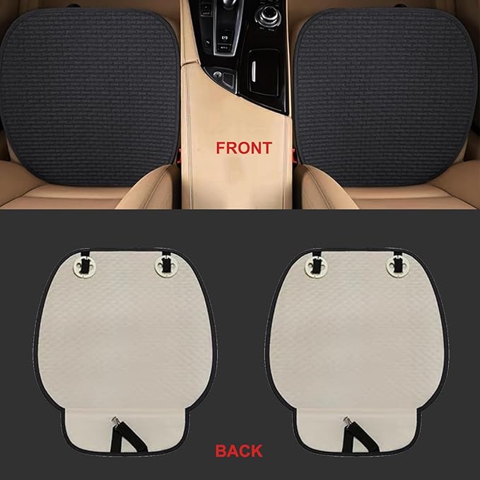 2PCS Car Seat Covers Cushion Pad Breathable Anti Slip Auto Seat Protector Pad with Storage Pocket Universal fit for Most Automotive, Truck, SUV, and Van