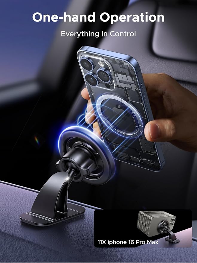 UGREEN Car Phone Mount for Magsafe Magnetic Phone Holder Car Air Vent Dashboard Car Accessories Compatible with iPhone 17 16 15 14 13 12 Pro Max, Strongest Magnet Black