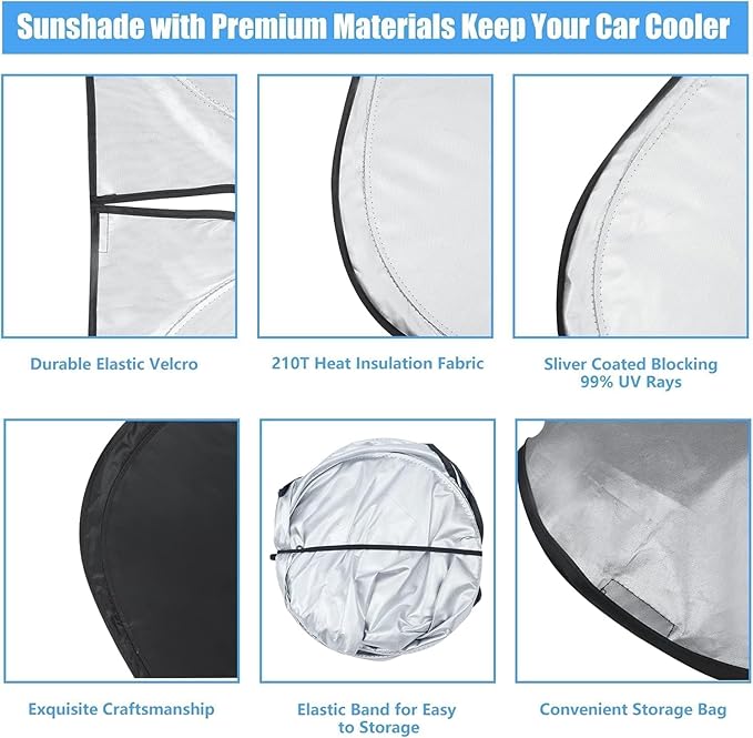 Windshield Sun Shade Cutom Fit Nissan Leaf 2018-2025, Front Window Sunshade Sun Protector & Heat Blocker for Nissan Car Accessories Foldable Sun Visor Keep Your Car Cool