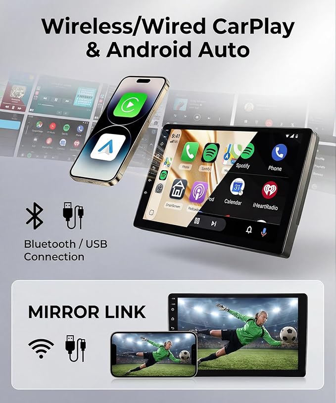 Android Car Radio for Nissan Altima 2008-2012 with Wireless CarPlay Android Auto, Orderich 6G+128G 9” Touchscreen Car Stereo Mirror Link GPS Navigation WiFi Bluetooth FM RDS EQ SWC Backup Camera