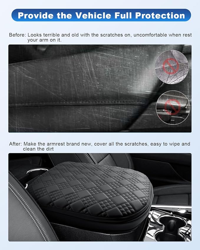 CDEFG for 2025 2026 Chevy Suburban Tahoe Center Console Cover for 2025 2026 Suburban Tahoe Accessories Armrest Cover Armrest Middle Console Pad Arm Rest Cushion Thick Pad