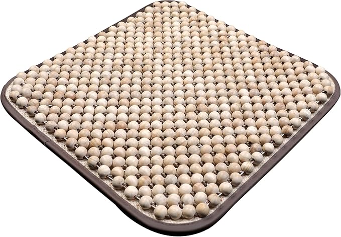LACDL Beaded Car Seat Covers for Cars, Cooling Bead Seat Cover for Trucks & SUVs - Auto Ventilated Seat Cooler Pad, Natural Wood Breathable Beads - Sweat Protector for Summer, Burlywood