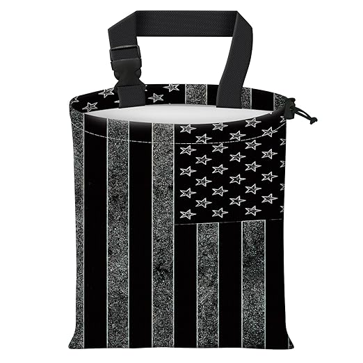 Car Trash Bag Large Hanging Can for Back of Seat, Cute Waterproof Car Garbage Bag for Vehicle, Travelling, Outdoor Dark American Flag