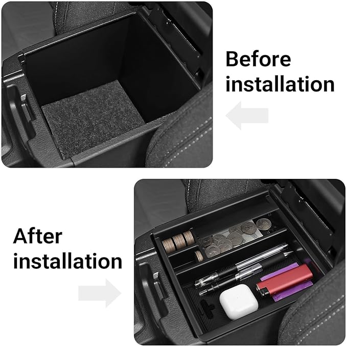 YOJOJOCO Center Console Organizer Compatible with Toyota 2016-2020 2021 2022 2023 Tacoma Accessories ABS Plastic Material Armrest Secondary Storage Box
