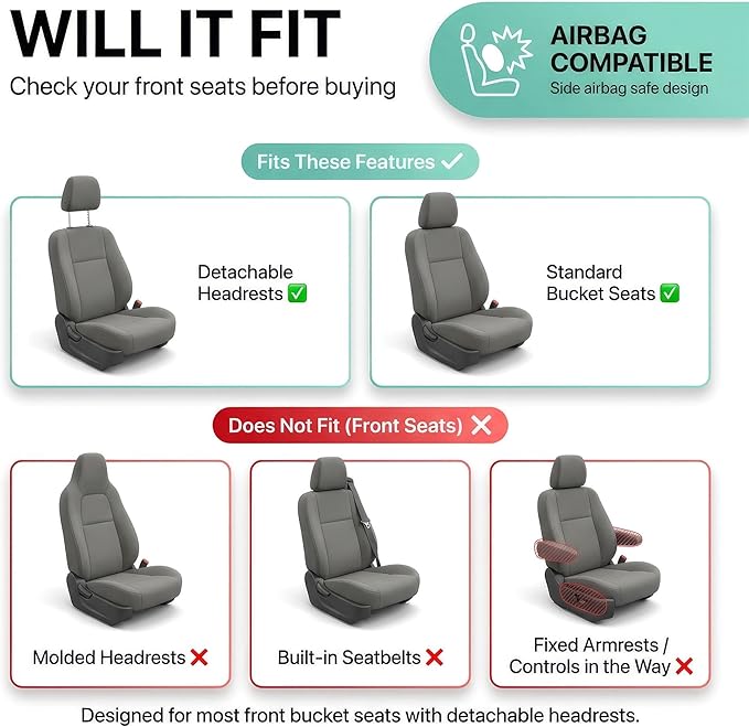 FH Group Automotive Car Seat Covers Full Set Premium 3D Air Mesh Front Seat Covers, Airbag Compatible & Split Bench Cover Universal Fit Interior Accessories for Cars Trucks and SUVs - Burgundy