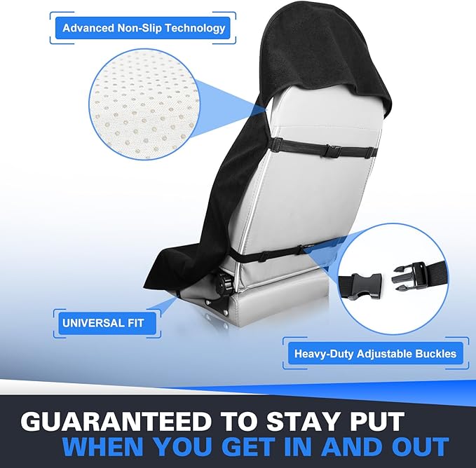 ZIMABLUE 2PC Waterproof Towel Car Seat Covers - 1kg Heavy Duty 3-Layer Microfiber Sweat Protector for Bucket Seats - Non-Slip Machine Washable Universal Fit for Gym, Yoga, Beach, Pets & Outdoors-Black