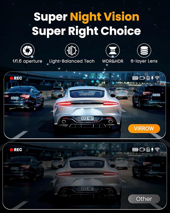 4 Channel 360° Dash Cam Front Rear Inside & Left Right,4K+1080P*3 FHD Car Camera,5GHz WiFi & App Control,8 IR Lamps Night Vision,24H Parking Mode,G-Sensor,Loop Recording,Includes 64GB SD Card（Black）