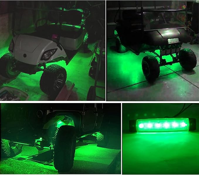 10Pcs Led Rock Lights Waterproof 3.8" Green LED Underglow Kit,Fender Wheel Well Lights, Car Exterior Side Marker Lights for Wrangler Pickup Truck Golf Cart RV SUV Offroad ATV UTV