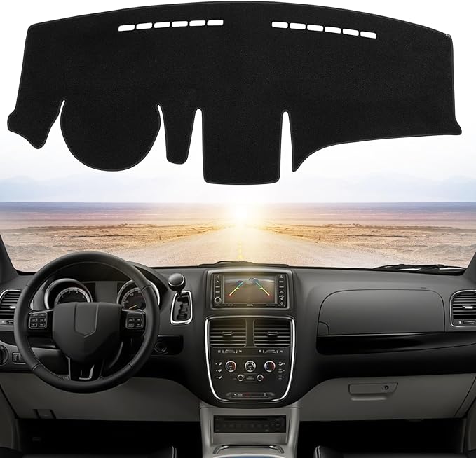 Dashboard Dash Cover Mat Carpet Compatible with 2011-2016 Chrysler Town & Country;2011-2020 Dodge Grand Caravan