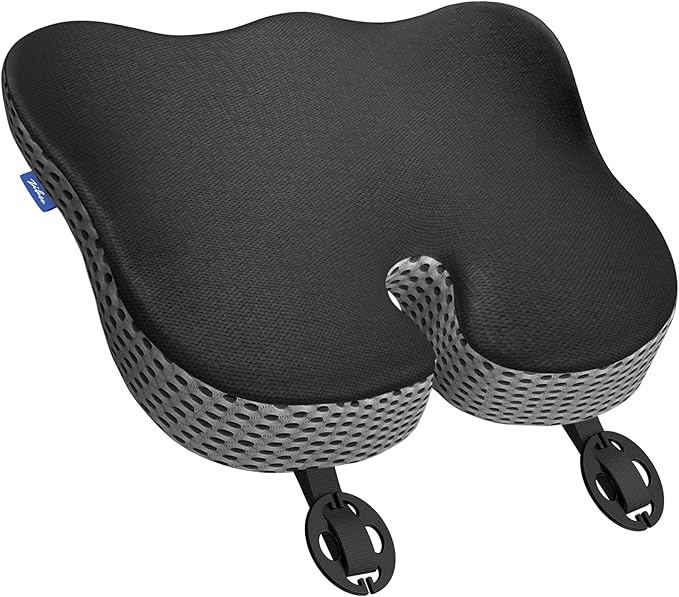 ZIKEE Ergonomic Wedge Car Seat Cushion with U-Shaped Design for Tailbone, Back & Sciatica Pain Relief, High-Density Memory Foam Seat Cushion for Car, Raised Back for Wider Vision, Anti-Slip Bottom