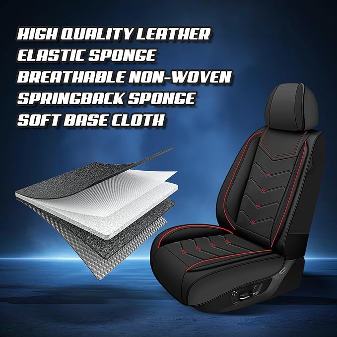 Car Seat Covers for Ford Expedition 2000-2026, Premium Nappa Leather Car Seat Cover, Stylish Sport Seat Covers， Automobile Seat Cover Sets.(Luxury 5 Seats/Black)