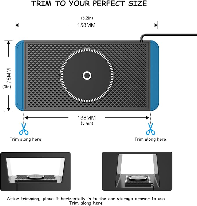 Cord‑Free Charging Pad for Mercedes Benz G Class 2000–2025, Fast Charging Mat Non Slip with USB C Cable Universal Auto Center Console Charger Phones Dashboard