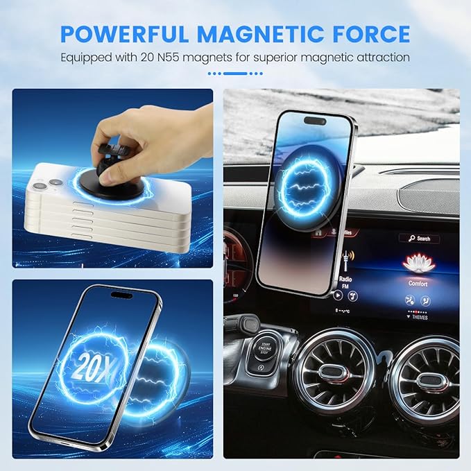 Car Phone Holder Compatible with Mercedes-Benz A-Class/B-Class/GLB/GLA/CLA/EQA/EQB 2019-2024 Only Fit 10.25-Inch Touch Screen, Phone Mount Compatible with MagSafe Hands-Free 360° Rotation