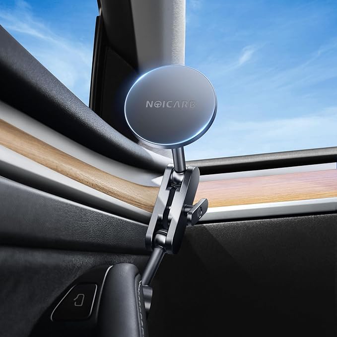 for Tesla Phone Mount,for Mag-Safe Door-Install Phone Holder, Compatible with Model Y (2025-2019) & Model 3 (2023-2017), Magnetic Car Phone Mount for iPhone 17/16/15/14/13/12, Tesla Accessories