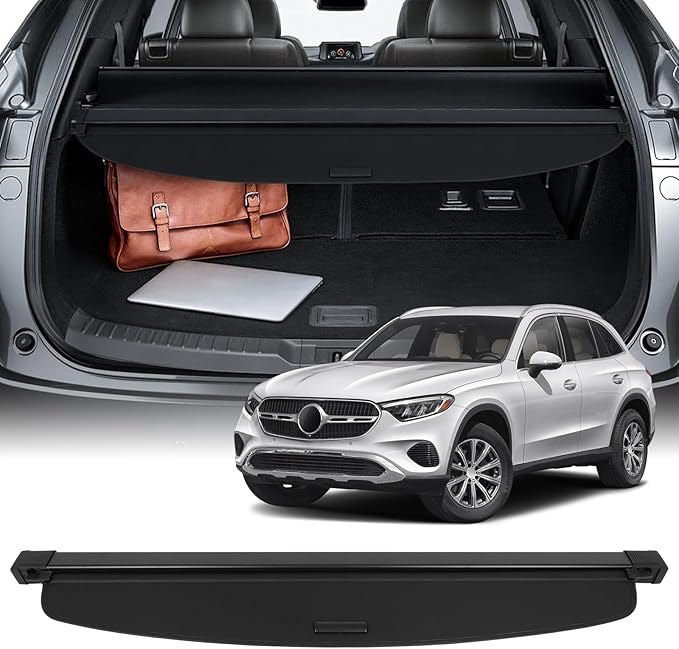 Cargo Cover for 2017-2018 Fit for Mercedes-Benz GLC250 2.0L 2016-2022 Fit for Mercedes-Benz GLC300 2.0L Retractable Rear Trunk Cargo Shade Luggage Security Cover Shielding Waterproof