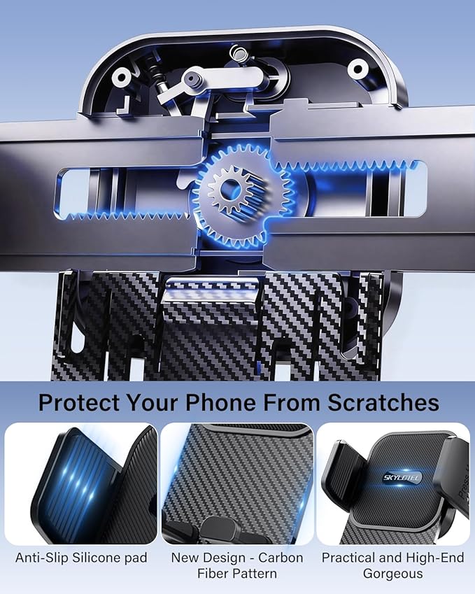 SKYLOTEC Phone Mount for Cadillac Lyriq 2023-2025 Accessories, XT4 2024 2025, CT5 2025, Optiq 2025, 33-Inch Screen Fixed Clip, Automobile Cradles Car Phone Holder, Cell Phone Base Not Block Air Vent