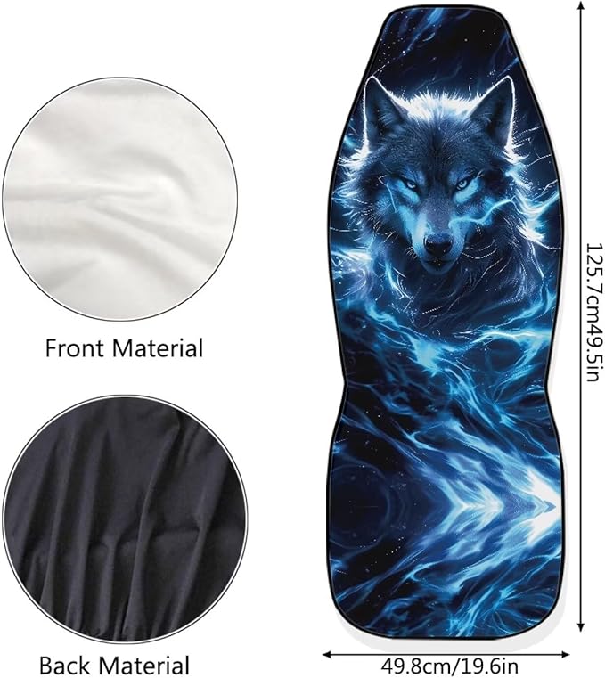 Lightning Wolf Car Seat Covers for Front Seat Breathable Car Seat Cover Protection Interior Accessories Easy to Install and Clean Universal for Cars SUV