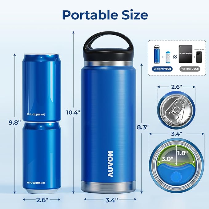 AUVON Insulin Cooler Travel Case Keeps Insulin Cool up to 44H for 3–5 Pens, Gel Ice Pack & Pouch Protect Medication from Freezing, Diabetes Travel Case with Handle & Medical ID Tag, TSA Approved