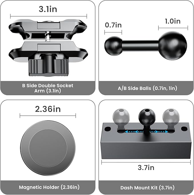 Metal Magnetic Phone Mount for 2019+ RAM 1500/2500/3500 & 2019+ TXR, OEM Holes Screws Install Super Stable for Off Road Bumpy Road Dodge 1500 Phone Holder Cool Ram Accessory