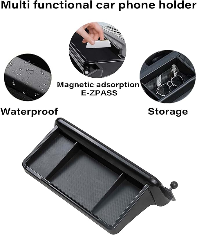 Car Phone Holder for KIA Telluride 2020 2021 2022 Accessories Apply to 10.25 Inch Screen Fixed Clip Magnetic Cell Phone Mount Hands-Free 360 Degree Rotation with Dashboard Storage Tray