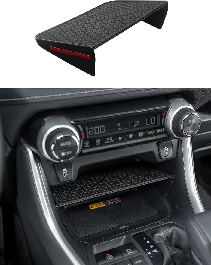 3PCS Compatible with Toyota RAV-4 Accessories Center Console Storage Tray Armrest Glove Box Organizer Passenger-side Rubber Pad for RAV4 2019-2025 Accessories