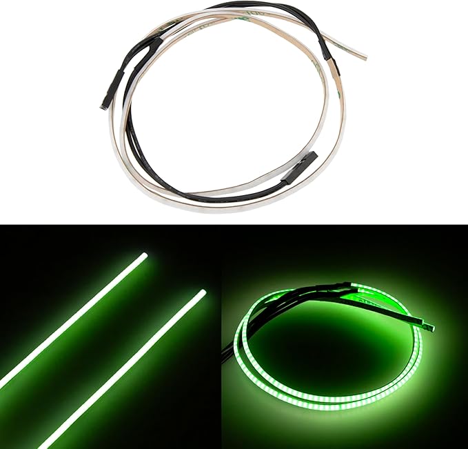 MEUS RACING RC LED Strip Colored Light Strip Flexible Cuttable for TRX4M SCX24 1/24 1/18 RC Crawlers Upgrade(Green)