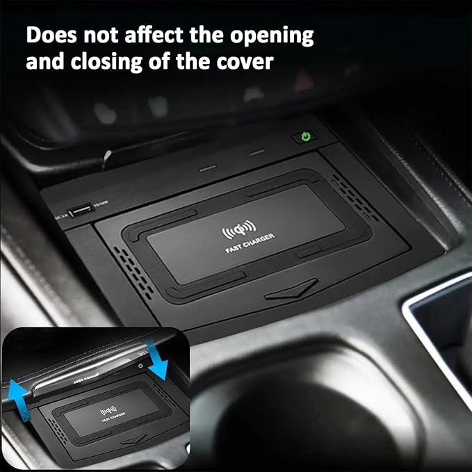 Wireless Car Charger for Cadillac XT4 2018 2019 2020 2021 2022 2023 - Qi Fast Charging Pad, Easy Installation, Center Console Mount