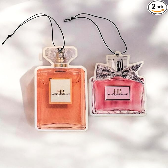 Designer Perfume Air Freshener, Car Fragrance, Orange and Pink, 2-Pack