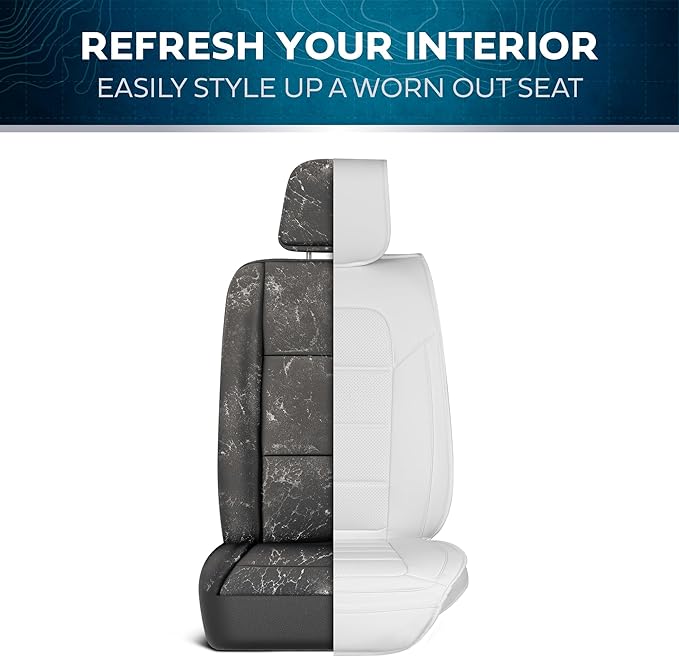 Classic Faux Leather Front Seat Covers – 2-Piece Set for Cars, Trucks & SUVs – Semi-Universal Fit, Napa Style Cushion with Interior Protector – Stylish, Durable, Easy to Install