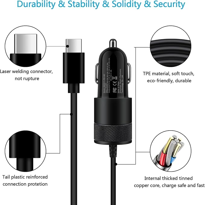 Pixel Fast Car Charger Adapter for Google Pixel 10, 10a, 9a, 9, 10 9 Pro XL Fold, 8 7 6 Pro 5 4 3 2 XL 8a 7a 6a, USB C Vehicle Phone Auto Automobile Plug with Type C 3.1 Ft Cable Cord Charging