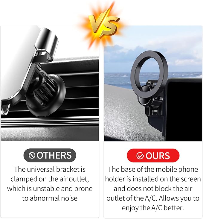 Car Phone Holder for Audi A4&S4&A5&S5&RS5 2020-2025 Accessories / Q5 2021-2025 Accessories 10.1-inch Screen Fixed Clip, Phone Mount Compatible with MagSafe, Cell Phone Holder