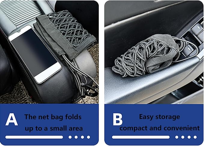 Car Mesh Organizer for Honda Ridgeline 2005-2025 YD/YK,Seat Back Net Bag,Barrier of Backseat Pet Kids,Cargo Tissue Purse Holder,Driver Storage Elastic Netting Pouch,A-Big
