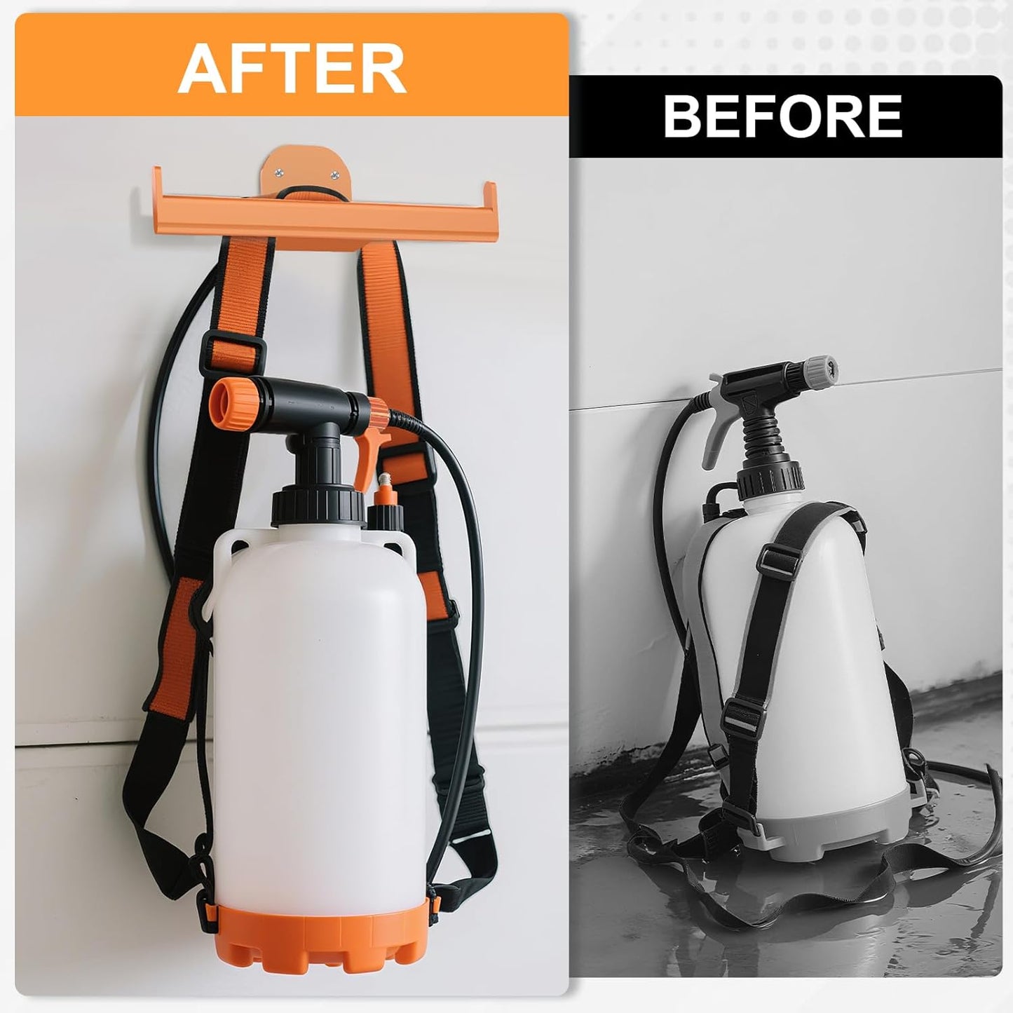 Backpack Leaf Blower Hanger, Backpack Sprayer Wall Mount, Lawn Care Accessories, Garage Storage, Weed Eater Hanger Garage Organization Storage, 1 Pack