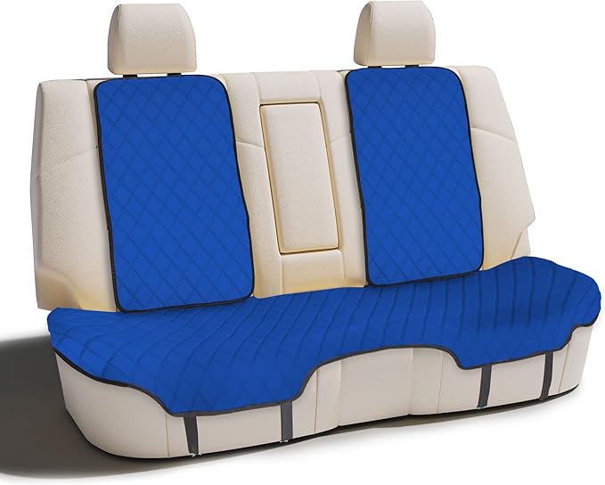 FH Group Car Seat Cushion Neosupreme Automotive Seat Cushions - Universal Fit, Rear Car Seat Cushion, Car Seat Cushions With Non-slip Silicone Backing for SUV, Sedan, Van Rear Set Blue